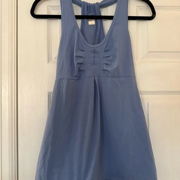 Lucy Sky Blue Ruched Tank Top - Picture 1 of 3